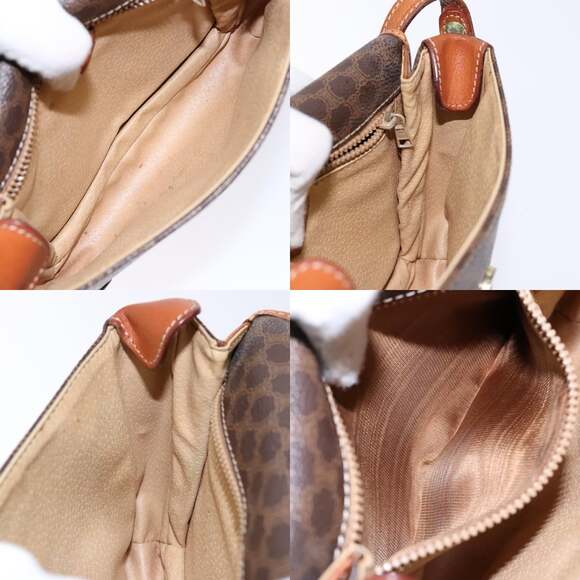 CELINE Macadam Canvas Shoulder Bag Pvc Brown Gold - Picture 12 of 13